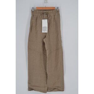 NEW Maria Cher Eva Linen Cargo Pants Tan Lightweight Straight Relaxed Women's S
